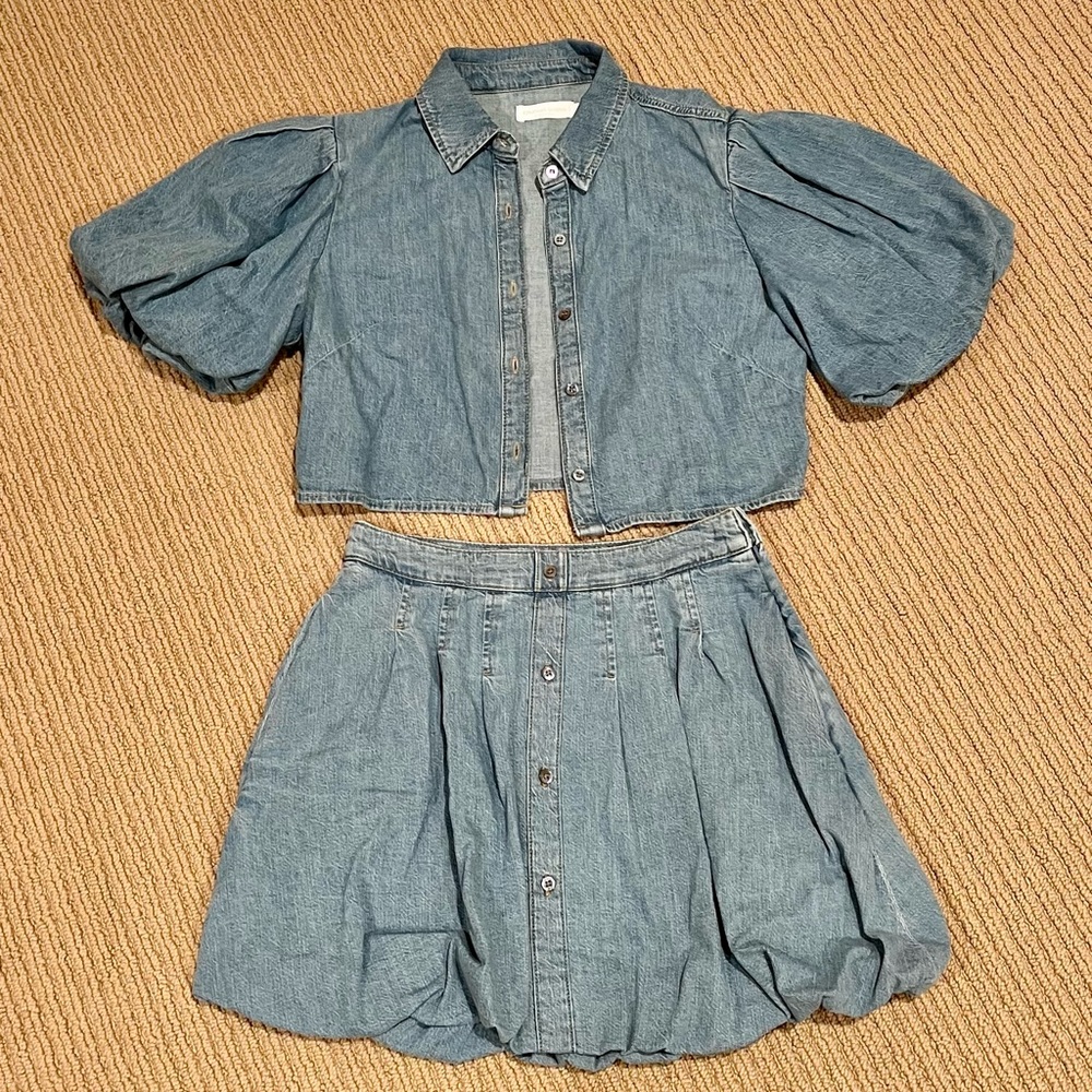 Jonathan Simkhai Denim Jacket and Skirt Set